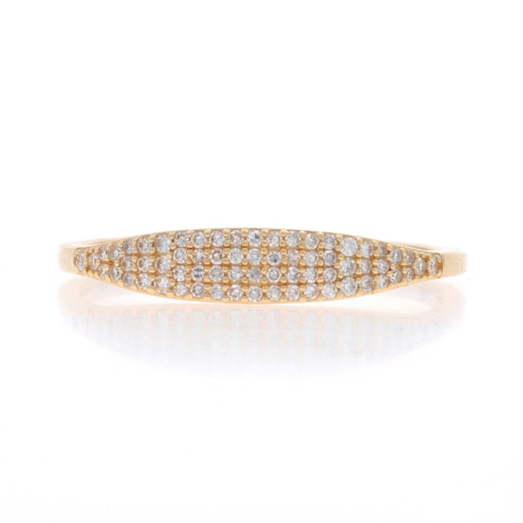 Yellow Gold Diamond Tapered Band - 14k Single .16ctw Ring